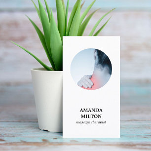Modern Elegant Photo Massage Therapist Business Card