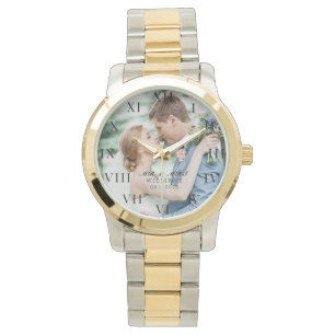 Modern Elegant Photo Newly Wed Wedding Watch