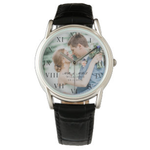 Modern Elegant Photo Newly Wed Wedding Watch