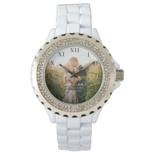 Modern Elegant Photo Newly Wed Wedding Watch