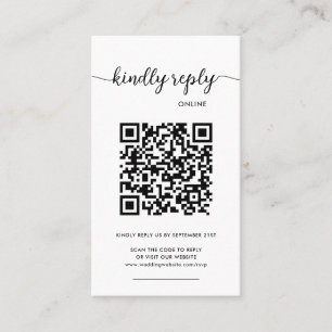 Modern Elegant Photo Online QR Code RSVP Business Card