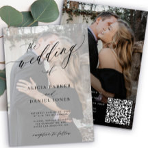 Modern elegant photo QR CODE wedding