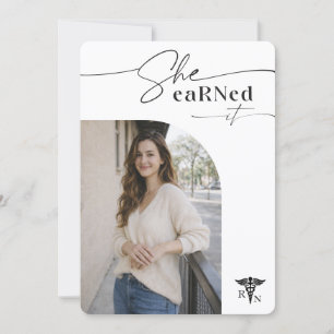 Modern Elegant Photo RN Nursing Graduation Invitation