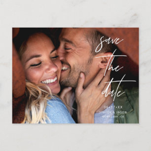 Modern Elegant Photo Save the Date Wedding Announcement Postcard