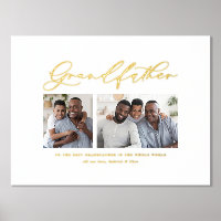 Modern elegant photo script grandfather gift