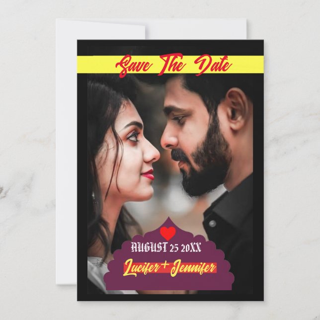 Modern Elegant Photo Text personalise weeding  Invitation (Front)