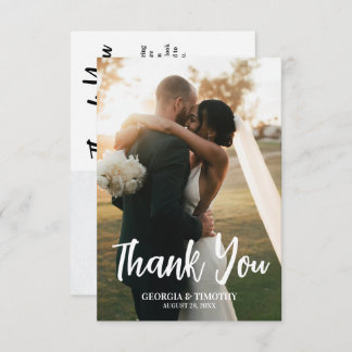 Modern, Elegant Photo Thank You Card