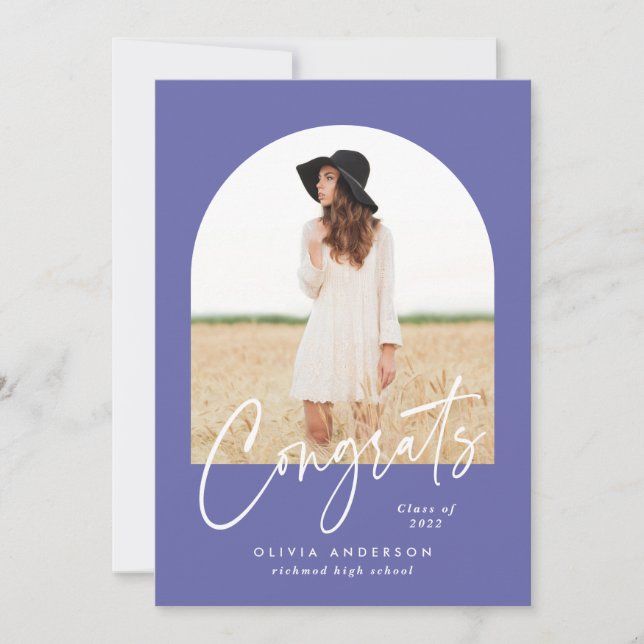 Modern elegant photo typography purple graduation (Front)
