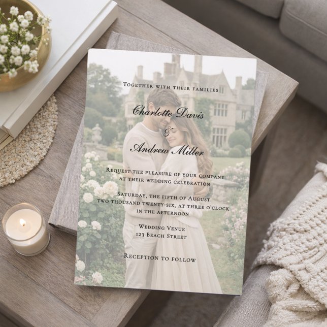 Modern Elegant Photo Wedding Invitation (Creator Uploaded)