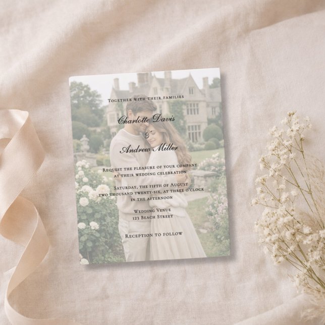 Modern Elegant Photo Wedding Invitation (Creator Uploaded)