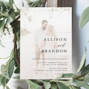 Modern Elegant Photo Wedding Invitation