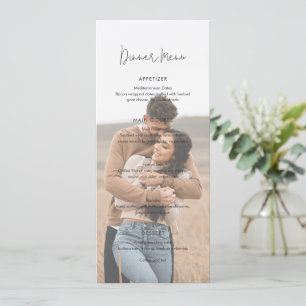 Modern Elegant Photo Wedding Menu