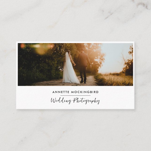 Modern Elegant  Photo Wedding Photography Business Card (Front)