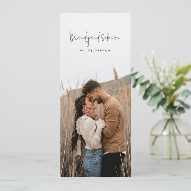 Modern Elegant Photo Wedding Programme (Standing Front)