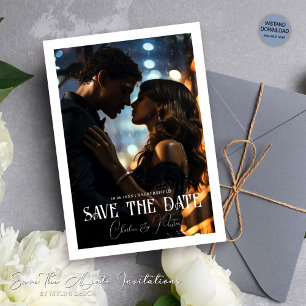 Modern Elegant Photo Wedding Save The Date