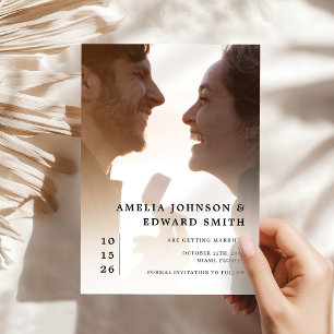 Modern Elegant Photo Wedding Save the Date Invitation