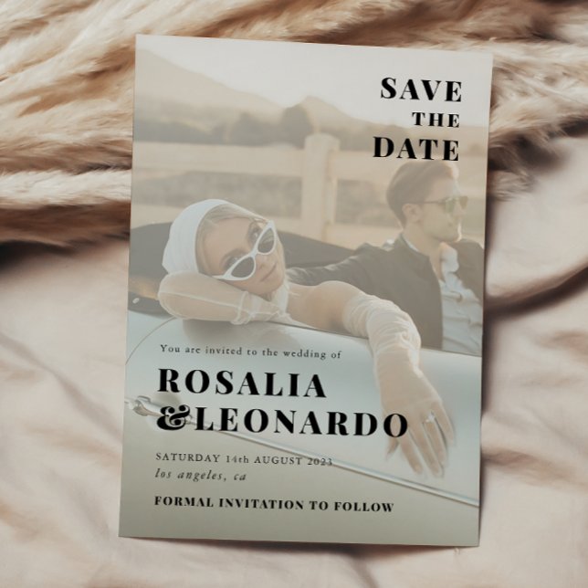Modern Elegant Photo wedding save the date Invitation (Creator Uploaded)