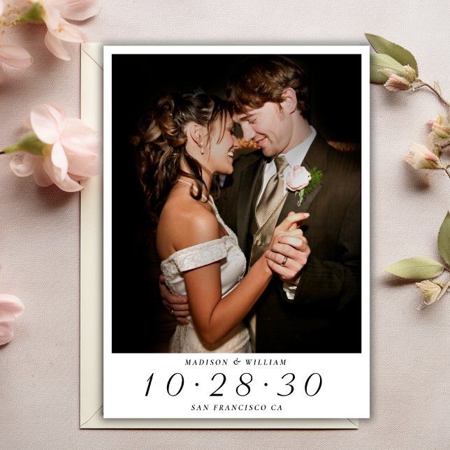 Modern Elegant Photo Wedding Save the Date Invitation (Creator Uploaded)