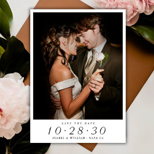 Modern Elegant Photo Wedding Save the Date QR Code Invitation