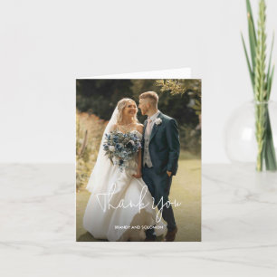 Modern Elegant Photo Wedding Thank You Card