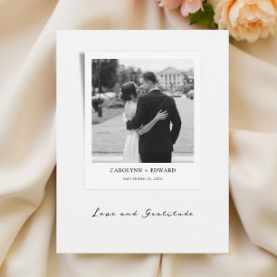 Modern Elegant Photo Wedding Thank You Card