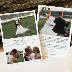 Modern Elegant Photo Wedding Thank You Card