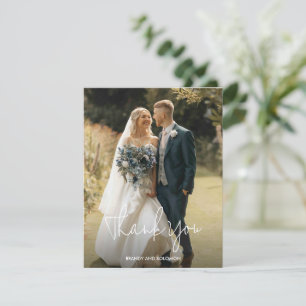 Modern Elegant Photo Wedding Thank You Card