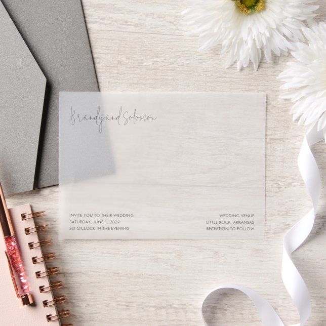 Modern Elegant Photo Wedding Vellum Invitations (Wedding)