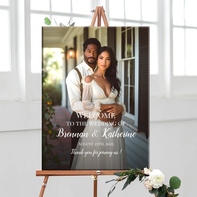 Modern elegant photo wedding welcome sign (Creator Uploaded)