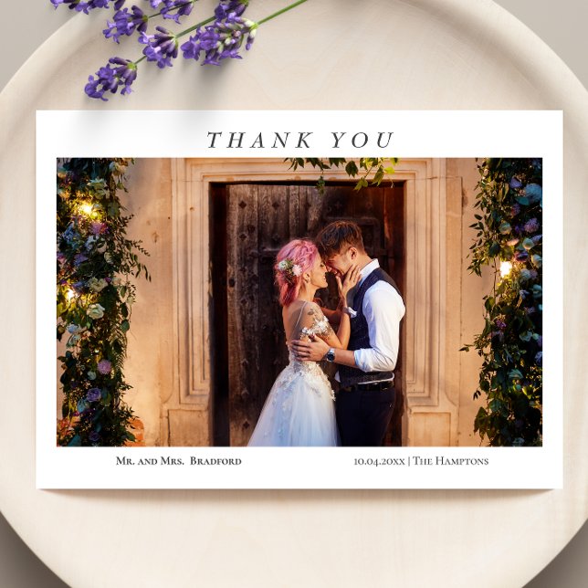 Modern Elegant Photos Typography message Wedding Thank You Card (Creator Uploaded)