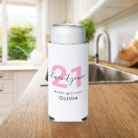Modern Elegant Pink 21st Birthday<br><div class="desc">Create your own personalised 21st birthday gift can cooler.</div>