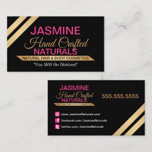 Modern Elegant Pink and Gold Business Card