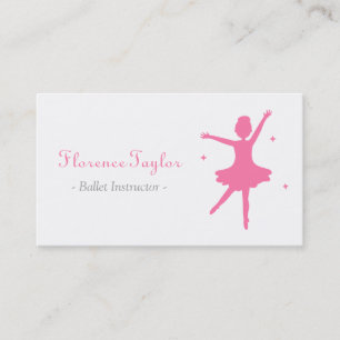 Modern, Elegant, Pink Ballet Instructor Business Card