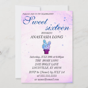 Modern, Elegant Pink Blue Cactus Save The Date