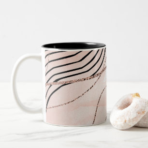 Modern Elegant Pink Bohemian Rose Gold Two-Tone Coffee Mug