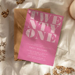 Modern Elegant Pink Bold 21st Birthday<br><div class="desc">Modern 21st birthday invitation featuring elegant bold typography and minimalist design.</div>