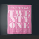 Modern Elegant Pink Bold Typography 21st Birthday Tapestry<br><div class="desc">Modern 21st birthday tapestry featuring elegant bold typography and minimalist design.</div>
