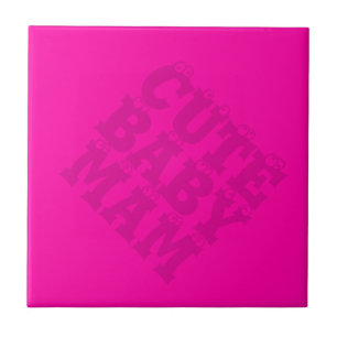 Modern elegant-pink design spring CUTE BABY MAM Tile
