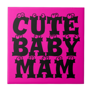 Modern elegant -pink design spring CUTE BABY MAM Tile