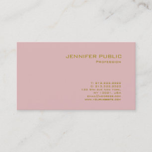 Modern Elegant Pink Gold Luxury Elite Template Business Card