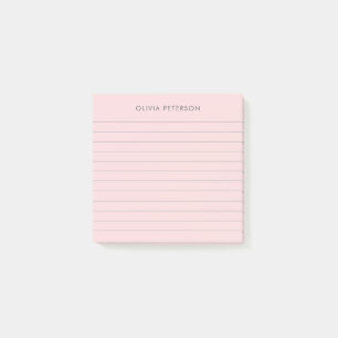 Modern Elegant Pink Lined Sticky Post-it Notes