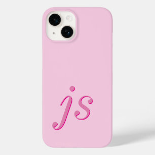 Modern Elegant Pink Monogram Initials Case-Mate iPhone 14 Case