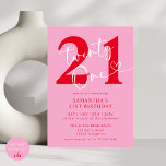 Modern Elegant Pink Red 21st Birthday Party Invitation<br><div class="desc">Celebrate in style with our Modern Elegant Pink and Red 21st Birthday Party Invitation! Featuring a bold blend of pink and red hues, this chic invitation sets the perfect tone for a sophisticated and fun-filled celebration. Elegant typography and stylish accents make it an eye-catching way to invite your guests to...</div>