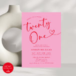 Modern Elegant Pink Red 21st Birthday Party Invitation<br><div class="desc">Celebrate in style with our Modern Elegant Pink and Red 21st Birthday Party Invitation! Featuring a bold blend of pink and red hues, this chic invitation sets the perfect tone for a sophisticated and fun-filled celebration. Elegant typography and stylish accents make it an eye-catching way to invite your guests to...</div>