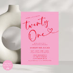 Modern Elegant Pink Red 21st Birthday Party Invitation<br><div class="desc">Celebrate in style with our Modern Elegant Pink and Red 21st Birthday Party Invitation! Featuring a bold blend of pink and red hues, this chic invitation sets the perfect tone for a sophisticated and fun-filled celebration. Elegant typography and stylish accents make it an eye-catching way to invite your guests to...</div>