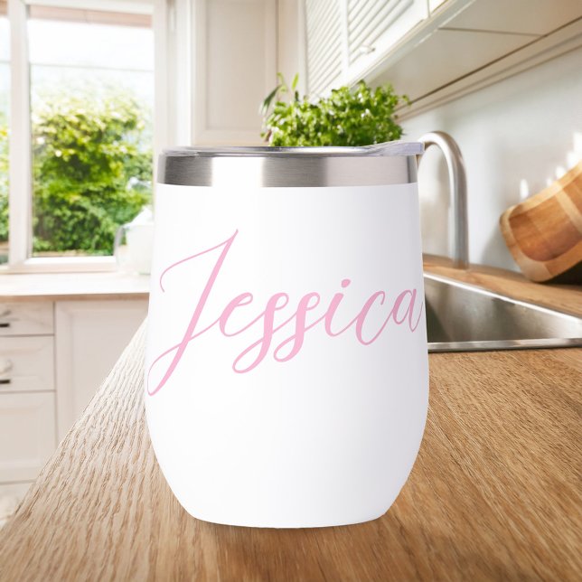 Modern Elegant Pink Script Personalised Name (Creator Uploaded)