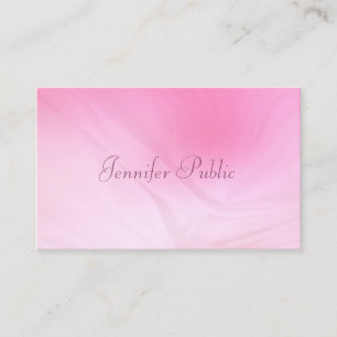 Modern Elegant Pink Template Handwritten Text Business Card