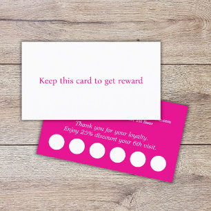 Modern Elegant Pink White Salon  Loyalty Card
