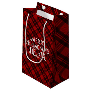 Modern & Elegant Plaid Small Gift Bag