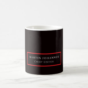 Modern Elegant Plain Black Minimalist Coffee Mug
